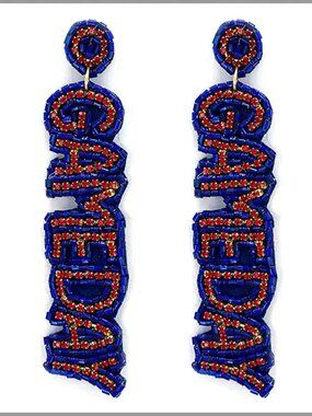 Navy and Red Game Day Earrings Seed